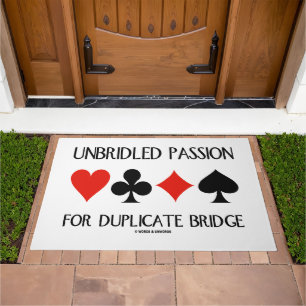 Unbridled Passion For Duplicate Bridge Card Suits Doormat