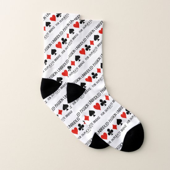 Unbridled Passion For Duplicate Bridge Card Suits Socks