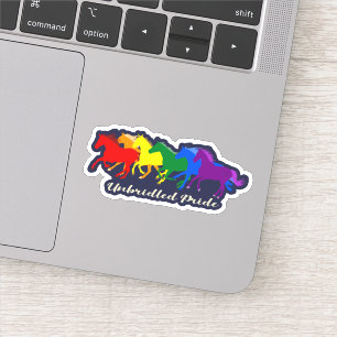 Unbridled Pride - LGBTQ+ Rainbow Galloping Horses Sticker