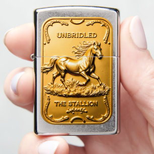Unbridled Stallion Golden Spirit Freedom Zippo Lighter