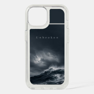 Unbroken - Dark Stormy Ocean Aesthetic Quote iPhone 15 Case