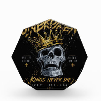 Unbroken Skull King Crown Edgy Motivational Art Acrylic Award
