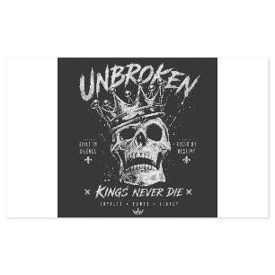 Unbroken Skull King Crown Edgy Motivational Art Self-inking Stamp