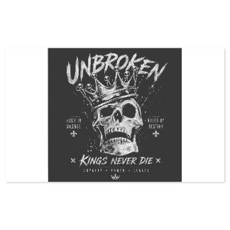 Unbroken Skull King Crown Edgy Motivational Art Self-inking Stamp