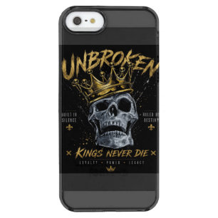 Unbroken Skull King Crown Edgy Motivational Art Clear iPhone SE/5/5s Case