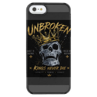 Unbroken Skull King Crown Edgy Motivational Art Clear iPhone SE/5/5s Case