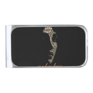 Unbroken Woman Inspirational Word Silver Finish Money Clip