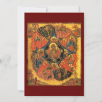 Unburnt Bush icon of the Mother of God prayer card