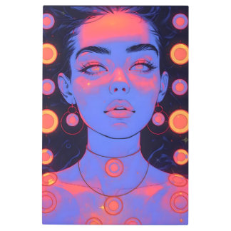 Uncanny Psychedelic Girl Metal Print