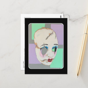 'Uncanny Valley' Painting on a  Postcard