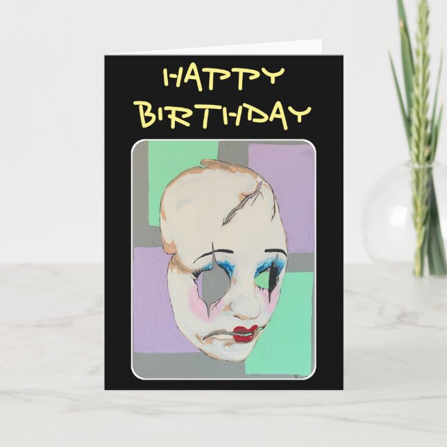 'Uncanny Valley' Painting on a  Thank You Card (Front)