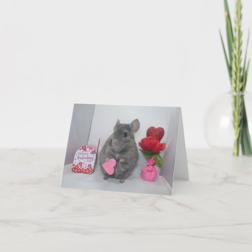 Uncertain chinchilla valentine holiday card