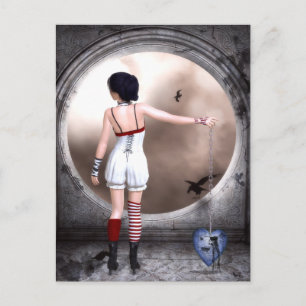 Unchain My Broken Heart Gothic Art Postcard