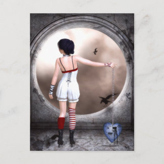 Unchain My Broken Heart Gothic Art Postcard