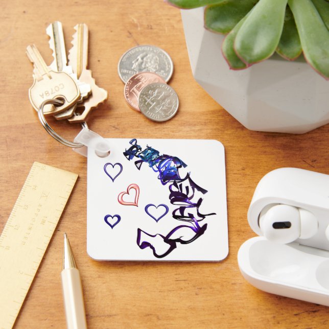 Unchain My Heart Square Key Ring (Desk)
