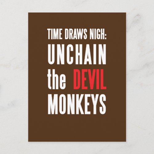 Unchain the Devil Monkeys Pandemic Postcard