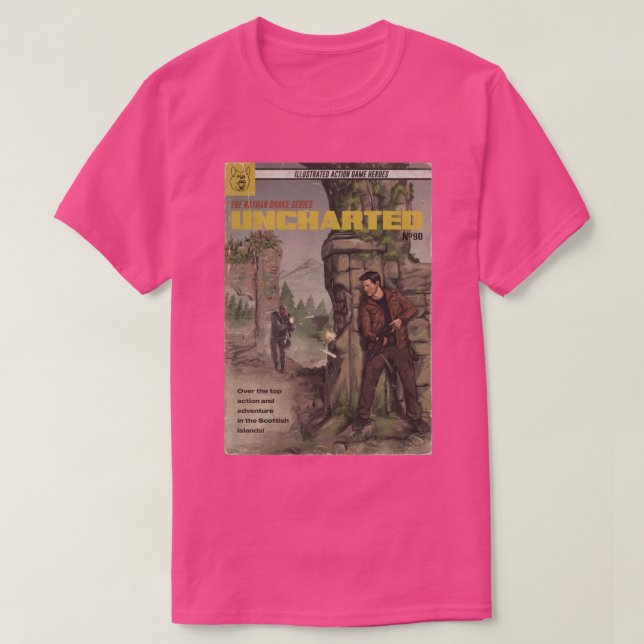 Uncharted Pulp Novel cover fan art T-Shirt (Design Front)
