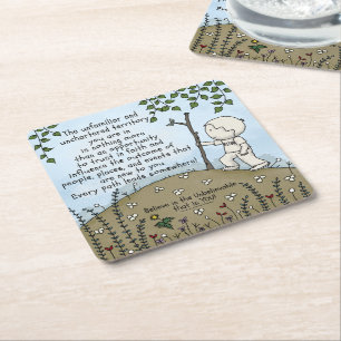 Unchartered Territory Square Paper Coaster