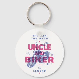 Uncle and biker the man the myth the legend keychain