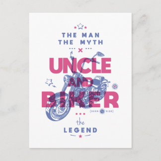 Uncle and biker the man the myth the legend postcard