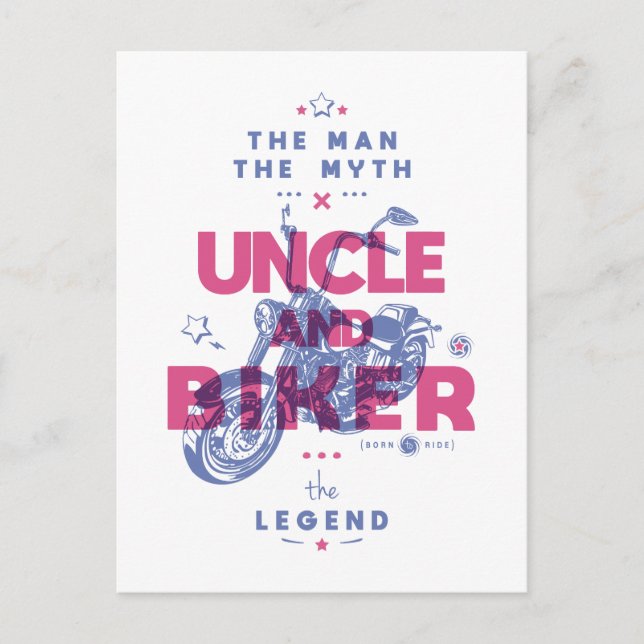 Uncle and biker the man the myth the legend postcard (Front)