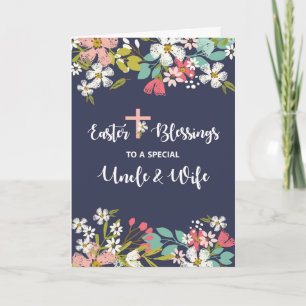 Uncle and Wife Easter Blessings of Risen Christ Card