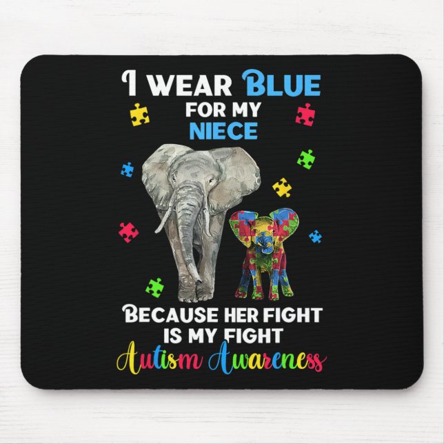Uncle Aunt Autism Awareness  Mouse Pad (Front)
