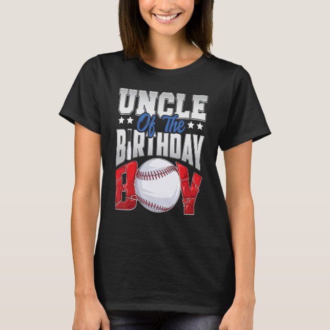 Uncle Baseball birthday Boy Family Baller b day Pa T-Shirt (Front)