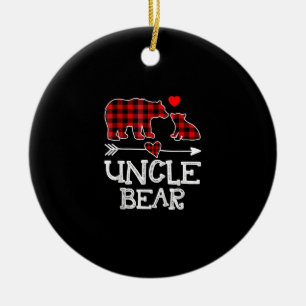 Uncle Bear Christmas Gift   Gift For Uncles Family Ceramic Ornament