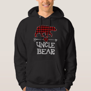 Uncle Bear Christmas Pajama Red Plaid Buffalo Hoodie