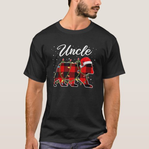 Uncle Bear Red Buffalo Plaid Bonus Mom Bear Pajama T_Shirt