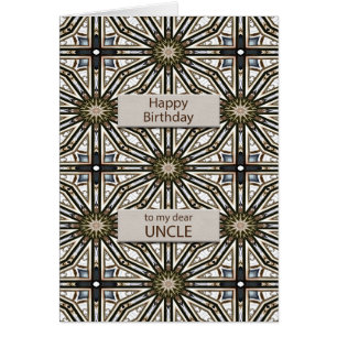 Uncle Birthday Abstract Mandala Design Cards