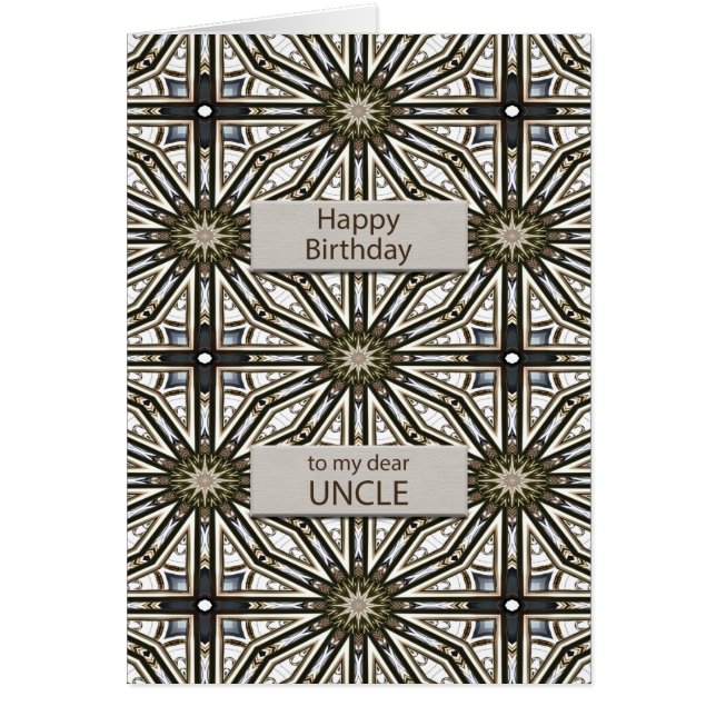 Uncle Birthday Abstract Mandala Design Cards (Front)