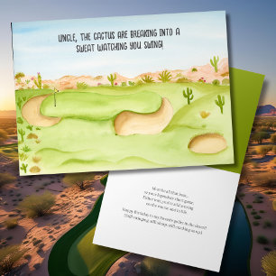Uncle, Birthday Desert Golf Course Watercolor Card