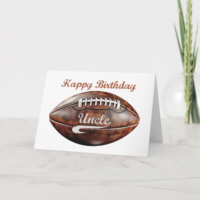 Uncle Birthday Grunge Large Football Sports  Card (Front)