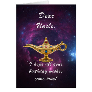 Uncle Birthday Magic Lamp Cards
