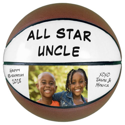 Uncle Birthday Photo Personalized Basketball