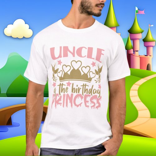 Uncle Birthday Princess word art  T_Shirt