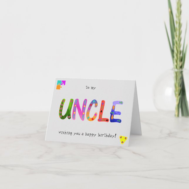 UNCLE Bold Geometric Happy Birthday greeting Card (Front)