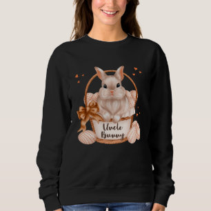 Uncle Bunny Cute Pastel Matching Family Easter Rab Sweatshirt