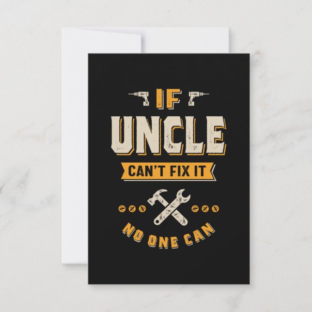Uncle Can't Fix It RSVP Card (Front)