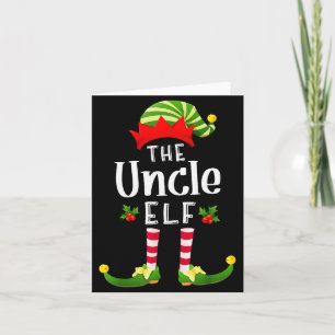Uncle Christmas Elf Matching Pajama X-mas Party Card
