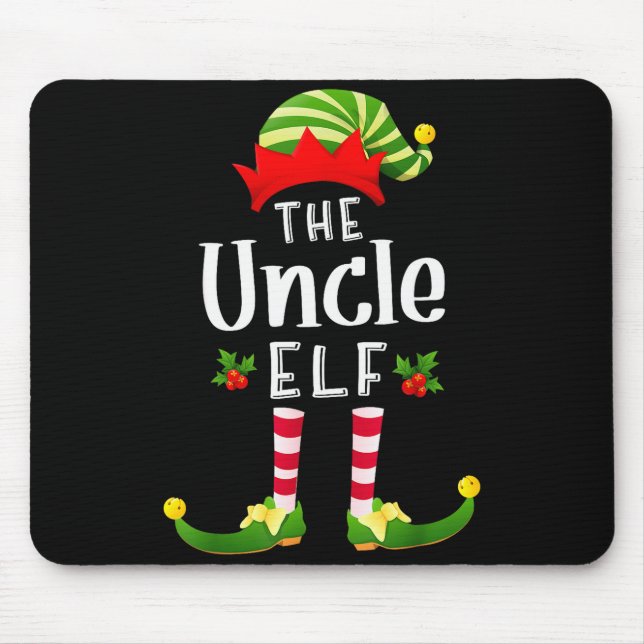 Uncle Christmas Elf Matching Pajama X-mas Party  Mouse Pad (Front)