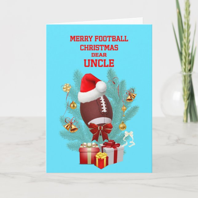 Uncle Christmas Football Holiday Card (Front)
