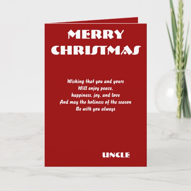 Uncle Christmas greeting cards (Front)