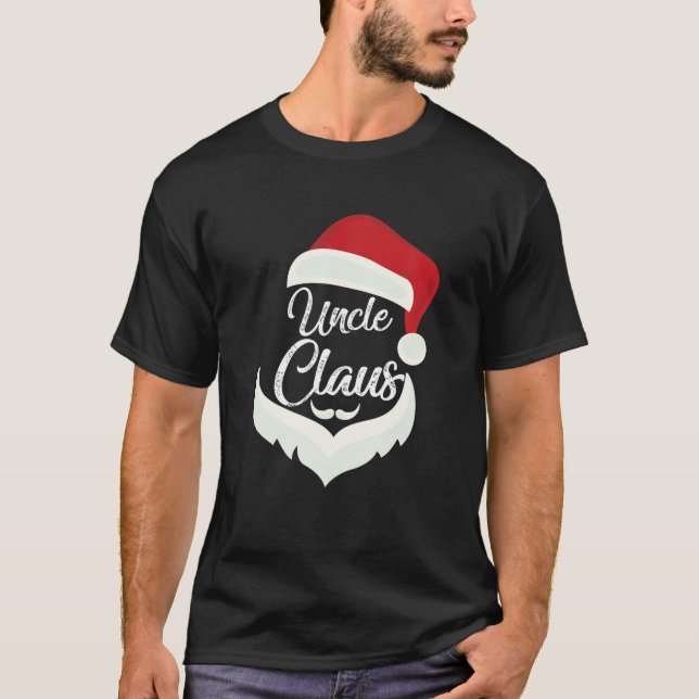Uncle Claus Christmas Funny Pajamas Santa Costume T-Shirt (Front)