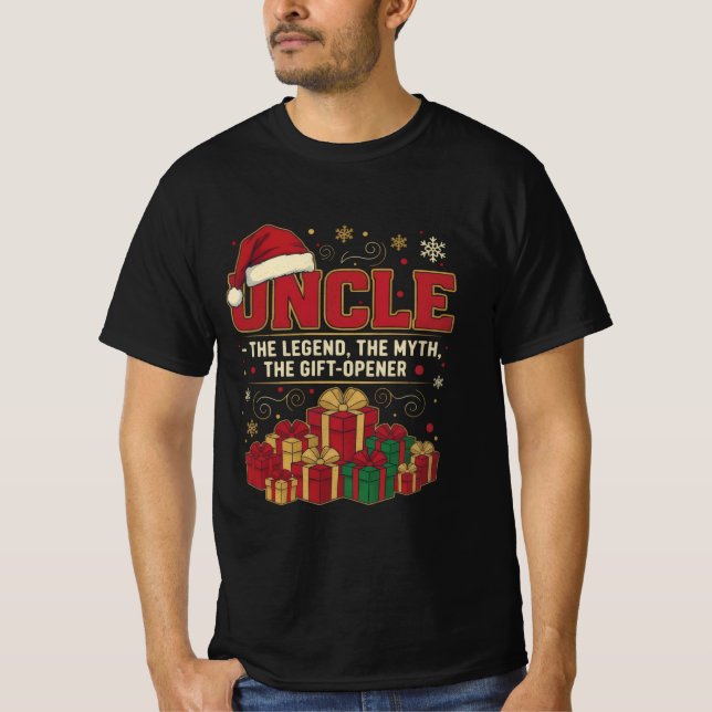 Uncle Claus – The Legend, The Myth, The Gift-Opene T-Shirt (Front)