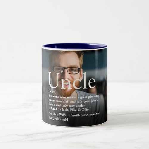 Uncle Cool Fun Modern Typographic Quote Photo Two_Tone Coffee Mug