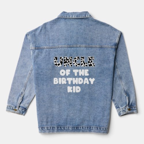 Uncle  Cow Themed Birthday Kids Party  Denim Jacket