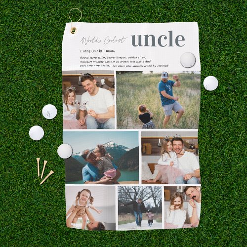 Uncle Definition  7 Photo Personalized Golf Towel
